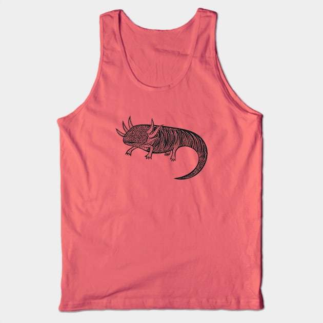 Axolotl - hand drawn animal lovers design Tank Top by Green Paladin